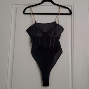 Never Worn Bustier Contrast Mesh Cami Bodysuit
